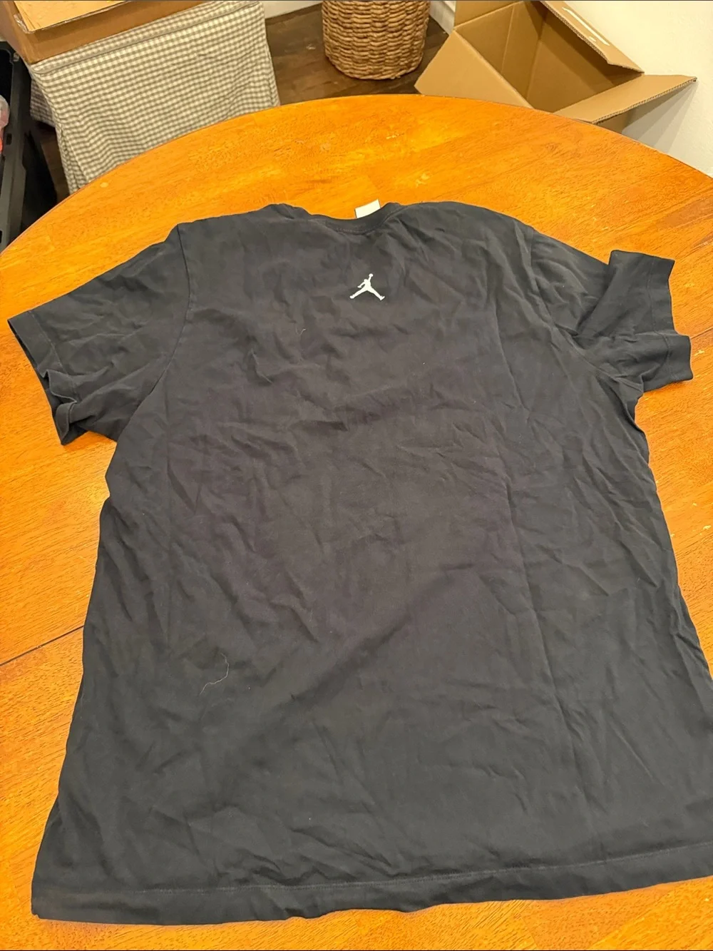 Jordan Black Graphic Tee with Blue and Cream Print xxl
